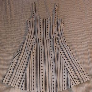black and white patterned skater dress